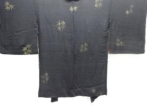 アンティーク　縮緬地麻の葉模様羽織